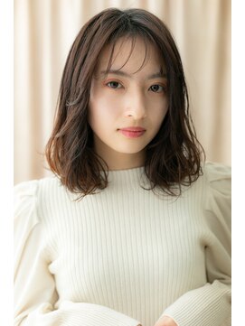 カバーヘア イヴ 戸頭店(COVER HAIR EVE) エンドカラーウェットヘア黒髪抜け感ミディアムY戸頭20代30代