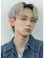 ポイントファイブバイソレイユ 藤沢店(.5 by SOLEIL)&nbsp;メンズセンターパートラフスパイラルブリーチホワイトカラー