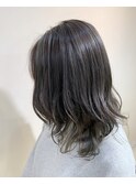 ハイライトカラー,ダークアッシュ,グレー,レイヤースタイル