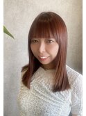 オレンジブラウン×パツッとミディアム