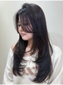 梅田/黒髪/クラゲヘアー/オリーブグレー/小顔/ココアベージュ