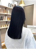 切りっぱなしボブ　質感ストレート　カット　顔まわり　艶髪　