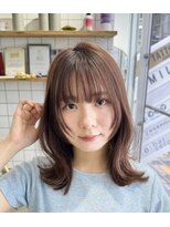 ヘアーメイク ロン(Ron)&nbsp;青木/大人可愛いミディアム/顔周りレイヤー/透明感アッシュ/長野