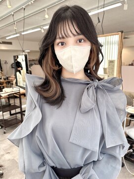 ミョンシル 【myonsil 山田】シースルーバング/レイヤーカット/ミルクティー