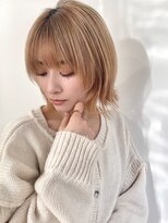 外ハネ韓国風ボブグレージュ_髪質改善/20代30代40代