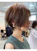 大人おしゃれ女子ウルフヘア20代30代40代50代丸みショートボブ