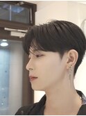 韓国ヘア シースルーマッシュ コンマヘア ダウンパーマ メンズ