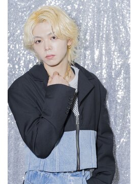 アジールヘア 所沢プロペ通り店(agir hair) ブロンドベージュセンターパートニュアンスパーマ所沢韓国