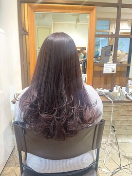 ネオリーブカップ 町田店(Neolive capu) ピンクラベンダーカラー/ロングレイヤーカット