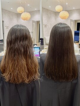 シンズ 銀座(sins) 過去に縮毛矯正で伸びなかったご新規様。sins式で劇的変化！