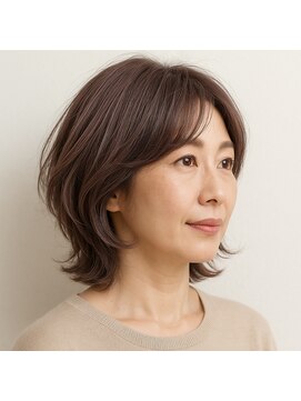 スープレックス ヘアーデザイン(SOUPREX HAIR DESIGN) ラベンダーブラウンミディアムボブ　20代 30代 40代 50代 60代