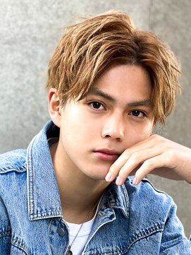 エルマーク 梅田(L-MARK) センターパート/ブリーチ/ダブルカラー/men's/メンズ