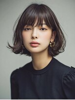 ダル 渋谷/表参道(DAL.) フレンチバング/ひし形ショートボブ/ワンレン/ビターブラウン
