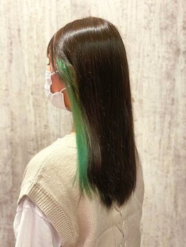 テトテ 門戸厄神店(tetote) 【tetote村山のサロンスタイル】イヤリングカラー×グリーン
