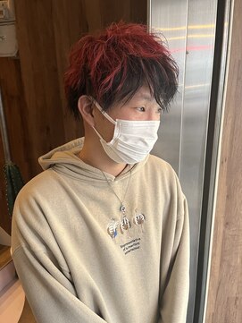 アヴァンス 天王寺店(AVANCE.) MEN'S HAIR ツートーンカラー×赤髪