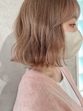 ハイプ(HYPE) 【Manae】柔らかミルクティーベージュのボブ