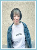 切りっぱなしショート×デザインカラー