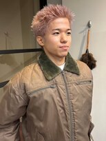 ヴヴ(Bub)&nbsp;pink ash/アップバング　メンズショート　透明感カラー