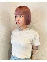 ルーム(Loom.)&nbsp;ハイトーンピンクボブぱっつん前髪