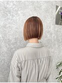 バレイヤージュ後オンカラー×オレンジ