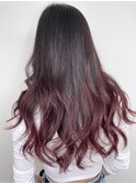 グラデーションカラー☆ワインレッド