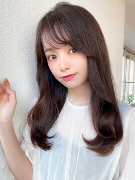 アフロート エル 大阪(AFLOAT L) 後れ毛が可愛い顔周りレイヤーハイレイヤーロング