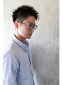 【メンズスタイル】ツーブロックショート × ダークアッシュ