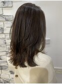 ホワイトグレージュ/ミニウルフ/デジタルパーマ/チェリーブラウ