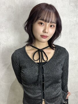 ルノン フィージュ(LUNON fieju) 黒髪クラゲヘアーオリーブグレー小顔ココアベージュ