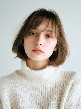 トクテ 高円寺(tokute) くびレイヤーエモージュ前髪モテベージュレイヤーミディ/高円寺