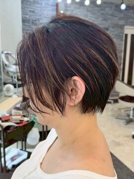 ガーデン 西川田店(garden) 宇都宮ショートボブ顔周りカット白髪ぼかしハイライト白髪染め