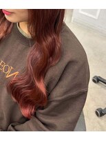 ソア 渋谷(soar)&nbsp;ダブルカラー/ブリーチなし/オレンジレッド/髪質改善