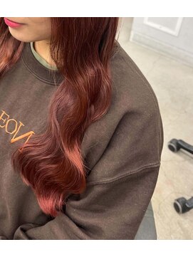 ソア 渋谷(soar) ダブルカラー/ブリーチなし/オレンジレッド/髪質改善