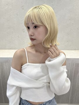 コール ネックス ザ サロン 表参道(COALL nex the salon) ハイトーン外はねボブ　ブロンド