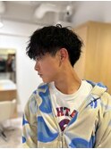 メンズマッシュツーブロックニュアンスパーマ/東伏見/田無