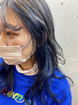 エル(EL by green) [ＡＫＩＫＯ]ラベンダーシルバーカラー×インナーブルー☆