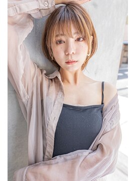 クラン(clan) マロンベージュ/Aラインボブ/ドレスヘア/かきあげロング