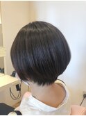 【縮毛矯正】ナチュラルショート/30代/40代/50代/ネイビーグレー