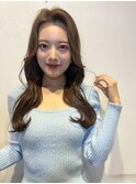 韓国前髪顔周りロング×デザインカラー[心斎橋/髪質改善]