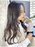 ロングヘア 顔周りカット 韓国風ヘア