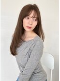 レイヤーロング美髪くびれワンカールシルキーグレージュ