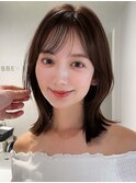 大人ボブ銀座レイヤーカット有楽町ミディアムボブベージュ