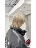 ギア(GEAR.)&nbsp;men's blonde color 中性ウルフ 抜きっぱなしブリーチ