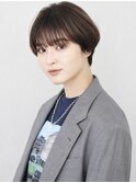 大人可愛い　すっきり　丸み　マッシュショート　手入れ簡単