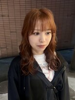 ビーハイブ 仙台駅前店(Behive)&nbsp;オレンジベージュ/ブリーチなし暖色/ミディアムロング/20代30代