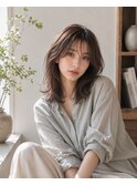 レイヤー×ショコラベージュ×韓国風