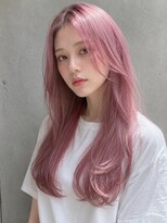 トリニティ(trinity) ブリーチダブルカラー 髪質改善 トリートメント ピンク レイヤー