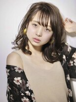 グリッター 仙台中央店(GRITTERs)&nbsp;くびレイヤーカットフルバング◎ウェットヘアオリーブベージュ