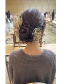 成人式ヘア／ヘアアレンジ／アップスタイル／編み込みアレンジ