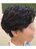メンズかきあげフェザーパーマ